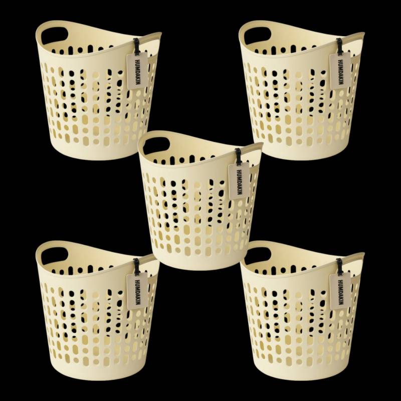 Humdakin Wäschekorb Korb Deko Wäschebehälter Kunststoff Beige 5 Stück B-Ware von Humdakin