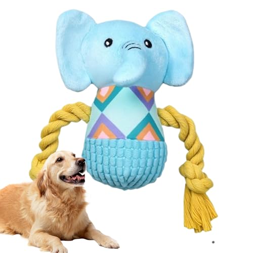 Humdcdy Elefanten-Plüschtier, quietschendes Hundespielzeug, interaktives Welpen-Puppenzubehör für tägliches Spielen, Langeweile, Haustier, Zuhause, Wohnzimmer, drinnen und draußen, Reisen von Humdcdy