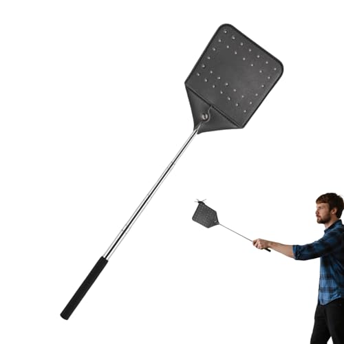Humdcdy Fliegenklatsche Heavy Duty einziehbare Fliegenklatsche mit Stahlgriff, Handheld Zapper Schläger mit Metallgriff Flying Catcher Werkzeug für Angeln Klassenzimmer Camping von Humdcdy