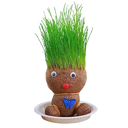 Graskopf Puppe Kleine Topfpflanze, Graskopf Pflanze Die In Mini Bonsai Töpfen Wächst, Lustige Graspuppe Für Kinder, Geschenke Für Kinder, Topfpflanzen Für Schlafzimmer von Humdcdy