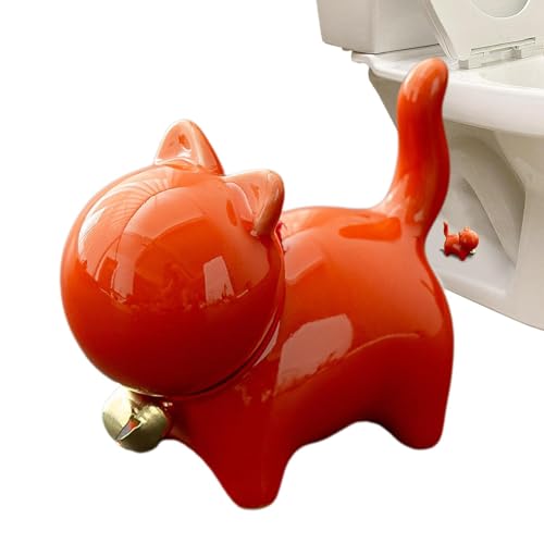 Humdcdy Katzen-Toilettenschüsselkappen, Toilettenschraubenkappen - Dekorative Toilettenbolzenabdeckungen im Katzendesign | Keramik-Abdeckungen mit niedlichen Tieren, einfache Installation, universell von Humdcdy