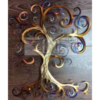 11-Jähriges Jubiläum Beheizter Edelstahl Swirly Baum Des Lebens von HumdingerDesigns0com