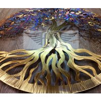 11-Jähriges Jubiläum Edelstahl Baum Des Lebens Wanddekor Wandkunst von HumdingerDesigns0com