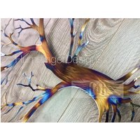 Ahorn Metall Wand Skulptur - Stahl Kunst 3D Baum Des Lebens Handgemacht Metallarbeit Schlafzimmer Dekor Wohnzimmer Dekor von HumdingerDesigns0com