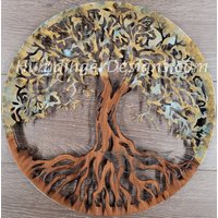 Baum Des Lebens - Metall Wand Kunst Kupfer Messing Grünspan Patina Subtil Zeitlos Humdinger Designs von HumdingerDesigns0com
