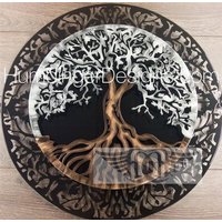Baum Des Lebens Metall Wand Kunst Silber Glanz Wand-Dekor von HumdingerDesigns0com