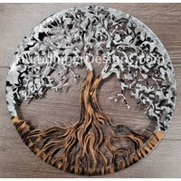 Baum Des Lebens - Wanddekoration Metallwandkunst Silver Sparkle Humdinger Designs von HumdingerDesigns0com