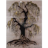 Baum Des Lebens - Weidenbaum Wanddekoration Individuell Personalisiert Schnitzen Sie Ihre Initialen von HumdingerDesigns0com