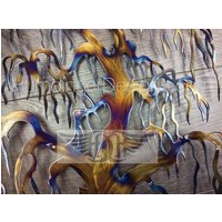 Hand Polierter Stahl Weidenbaum Wandkunst Heat Farbige Metalldekor Hand Polierter Stahl Weidenbaum Wandkunst Heat Farbige Metalldekor von HumdingerDesigns0com