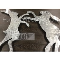 Boxen Hasen - Metallwandkunst Freche Bunnies Humdinger Designs Wanddekoration Kaninchen 10-Jähriges Jubiläum von HumdingerDesigns0com