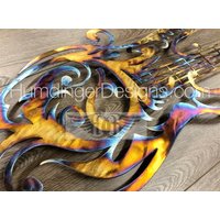 Edelstahl-Gitarren-Wandkunst - Perfektes Musikgeschenk Bassgitarre Humdinger Designs von HumdingerDesigns0com