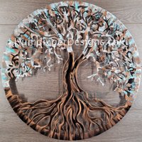 Extra Groß - Baum Des Lebens 46 Zoll Durchmesser Wand Dekoration Wandkunst Kupfer Patina Humdinger Designs von HumdingerDesigns0com