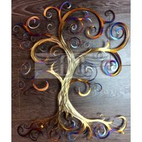 Extra Große Swirly Baum Edelstahl Metall Wand Kunst von HumdingerDesigns0com