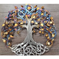 Große Metall Wand Kunst Infinity Baum Des Lebens | Beheizter Edelstahl von HumdingerDesigns0com