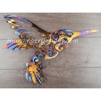 Große Kolibri Metallwandkunst Handpoliertes Edelstahldekor Große Kolibri Metallwandkunst Handpoliertes Edelstahldekor von HumdingerDesigns0com