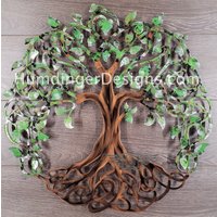 Grüne Perle Infinity Baum Metallbaum Wandkunst von HumdingerDesigns0com