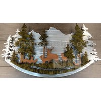 Hirsch-Metallkunst-Wand-Dekor-Kabinen-Kunst-Jagd-Kunst-Natur-Dekor-Waldland von HumdingerDesigns0com