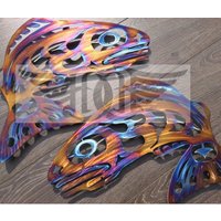 Edelstahl-Lachs-Wandkunst Handgeschliffen, Hitzebeständig, West Coast Style von HumdingerDesigns0com