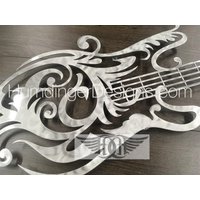 Metall Gitarren Wandkunst - Poliertes Aluminium Humdinger Designs von HumdingerDesigns0com