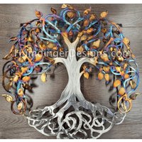Metall Wand Kunst Baum Des Lebens Dekor von HumdingerDesigns0com
