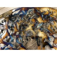 Metall Wand Kunst Baum Des Lebens - Stahl Dekor Erhitztes Laub Bronze Stamm Und Wurzeln von HumdingerDesigns0com