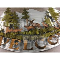 Opa Geschenk Hirsch Im Wald Metall Wand Dekoration Wohnzimmer Kunst Tollen Raum Dekor von HumdingerDesigns0com