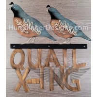 Quail Crossing - X-Ing Metallschild Metallkunst Für Hof Und Garten Kostenloser Versand Humdinger Designs von HumdingerDesigns0com