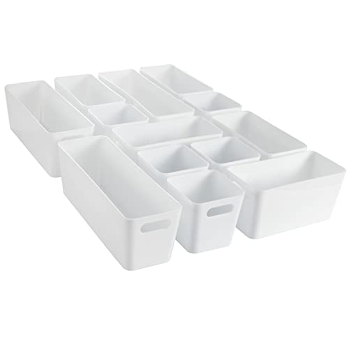 13 Teile Organizer Set - 10 cm hoch - weiß - Boxen in 3 Größen - Schubladeneinsatz - passend für Schubladen von 40 x 60 cm 13 Teile Organizer Set - 10 cm hoch - weiß - Boxen in 3 Größen - Schubladeneinsatz - passend für Schubladen von 40 x 60 cm von Hummelladen