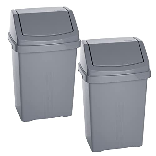 2x Mülleimer mit Schwingdeckel 50 Liter eckig Grau Schwingdeckeleimer Kunststoff Küche Büro Bad Putzeimer Kosmetikeimer Papierkorb Eimer Abfalleimer Abfallbehälter Mülltonne Müll Abfallsammler 2x Mülleimer mit Schwingdeckel 50 Liter eckig Grau Schwingdeckeleimer Kunststoff Küche Büro Bad Putzeimer Kosmetikeimer Papierkorb Eimer Abfalleimer Abfallbehälter Mülltonne Müll Abfallsammler von Hummelladen
