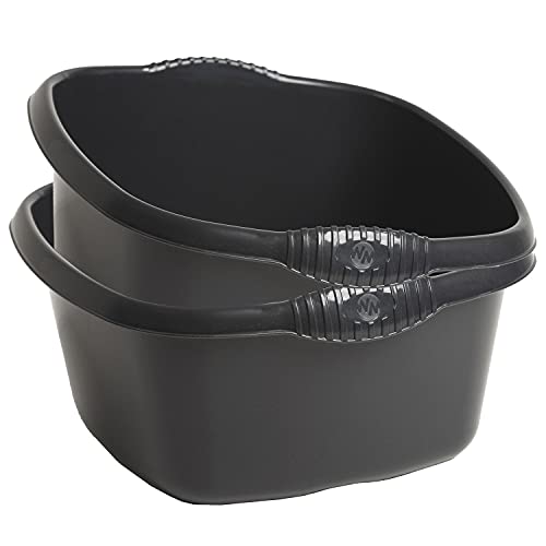 2x Schüssel Set anthrazit - 9 Liter - 32x32 cm - quadratisch - Waschschüssel Spülschüssel Wasserschüssel Lebensmittelecht Kunststoff Spüle Haushaltsschüssel Universal Küchenschüssel Pflege nestbar 2x Schüssel Set anthrazit - 9 Liter - 32x32 cm - quadratisch - Waschschüssel Spülschüssel Wasserschüssel Lebensmittelecht Kunststoff Spüle Haushaltsschüssel Universal Küchenschüssel Pflege nestbar von Hummelladen