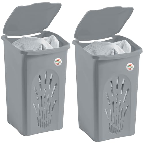 Hummelladen 2X Wäschekorb 50 Liter groß mit Deckel - Wäschesammler mit Löcher 39x37x55cm Wäschebox Wäschesortierer Haushaltskorb Korb Haushalt Kunststoff Wäschetruhe Wäschetonne Wäschesack Hummelladen 2X Wäschekorb 50 Liter groß mit Deckel - Wäschesammler mit Löcher 39x37x55cm Wäschebox Wäschesortierer Haushaltskorb Korb Haushalt Kunststoff Wäschetruhe Wäschetonne Wäschesack von Hummelladen