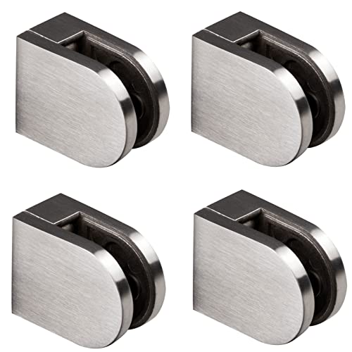4x Edelstahl Glashalter halbrund für 6 mm Glas - Glasklemme flach für gerade Flächen - Geländer Sicherung 4x Edelstahl Glashalter halbrund für 6 mm Glas - Glasklemme flach für gerade Flächen - Geländer Sicherung von Hummelladen