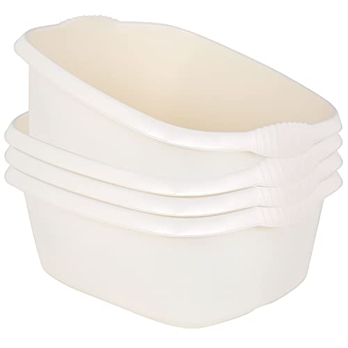 4x Schüssel Set creme - 12 Liter - 39x32 cm - rechteckig - Waschschüssel Spülschüssel Wasserschüssel Lebensmittelecht Kunststoff Spüle Haushaltsschüssel Universal Küchenschüssel Pflege nestbar 4x Schüssel Set creme - 12 Liter - 39x32 cm - rechteckig - Waschschüssel Spülschüssel Wasserschüssel Lebensmittelecht Kunststoff Spüle Haushaltsschüssel Universal Küchenschüssel Pflege nestbar von Hummelladen