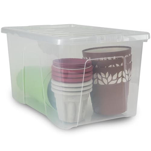Box mit Deckel transparent lebensmittelecht 60 L Stapelbar 60 x 40 cm Aufbewahrungs Box Stapel Kiste Multifunktions Box Spielzeug Kinder Kiste Kunststoff Behälter Küche Büro Spielzeugkiste von Hummelladen