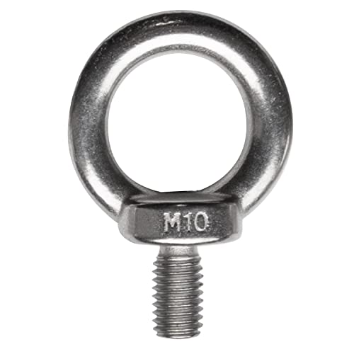 Edelstahl M10x17mm Ringschraube V2A 304 Ösenschraube Traglast 600 kg - Augbolzen Augenschraube geschlossen Heberingschraube Augschraube Schraubösen Ringbolzen Ösenbolze Eye bolt Ähnlich-DIN580 von Hummelladen