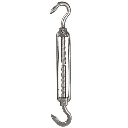 Edelstahl Spannschloss Spannschraube Ø 5mm - M5 - beidseitigen Haken - V2A - Seilspanner Segelspanner für Drahtseil - 11-17cm lang Wantenspanner Bruchlast 130kg von Hummelladen