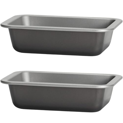 Hummelladen 2 Stück rechteckige Backform 16,5x11,5x4,5 cm für die Heissluftfriteuse Air Fryer - klein eckig Zubehör Einsatz Stahlblech antihaftbeschichtet bis 230°C Backform von Hummelladen