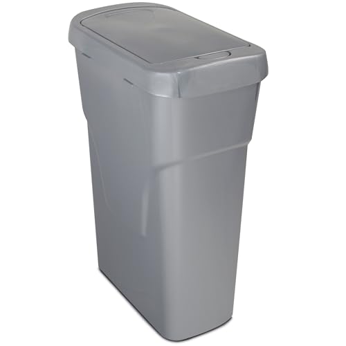 Hummelladen 25 Liter Mülltonne Grau Recyclingtonne 21x36x52cm mit abnehmbarem Druckdeckel - Schmal Recycling-Aufkleber Küche Mistkübel Trash Bin Groß Küchenabfalleimer Papiermülleimer Hummelladen 25 Liter Mülltonne Grau Recyclingtonne 21x36x52cm mit abnehmbarem Druckdeckel - Schmal Recycling-Aufkleber Küche Mistkübel Trash Bin Groß Küchenabfalleimer Papiermülleimer von Hummelladen