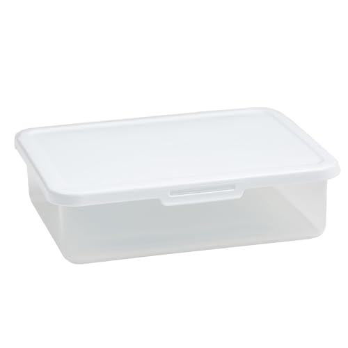 Hummelladen 2X Große Vorratsdose 2000ml - 23x20x6 cm - transparent mit weißem Deckel - Gefrierdose Frischhaltedose Mikrowellengeeignet Spülmaschinengeeignet Lebensmittelecht von Hummelladen