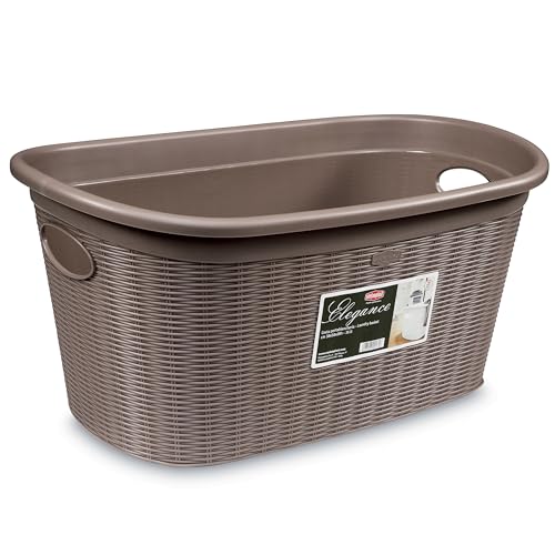 Hummelladen 3X Wäschekorb 35 Liter Taupe mit 2 Griffen - 57x37x27 cm Rattan-Design ohne Löcher - Haushaltskorb Wäschewanne Tragekorb Wäschesammler Wäschesortierer Wäschebox - Aufbewahrung Kunststoff Hummelladen 3X Wäschekorb 35 Liter Taupe mit 2 Griffen - 57x37x27 cm Rattan-Design ohne Löcher - Haushaltskorb Wäschewanne Tragekorb Wäschesammler Wäschesortierer Wäschebox - Aufbewahrung Kunststoff von Hummelladen