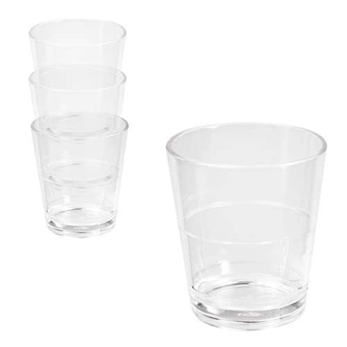 Hummelladen 4x Camping Glas Acryl - 325 ml - stapelbar - klar - Gläser Set - Party Trinkgläser - Kunststoff von Hummelladen