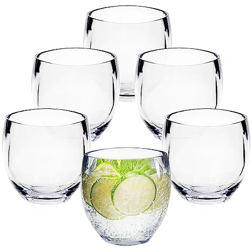 Hummelladen 6x Campingglas aus Acryl 400ml klar - Weinglas ohne Stiel Acrylglas Wasserglas Kunststoff Camping Garten Echtglasoptik Picknick Becher Kinder Senioren Longdrink Coktail von Hummelladen