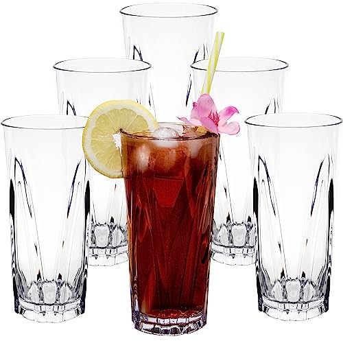 Hummelladen 6x Campingglas aus Acryl 450ml klar - Trinkglas Acrylglas Wasserglas Kunststoff Camping Garten Echtglasoptik Picknick Becher Kinder Senioren Longdrink Coktail von Hummelladen