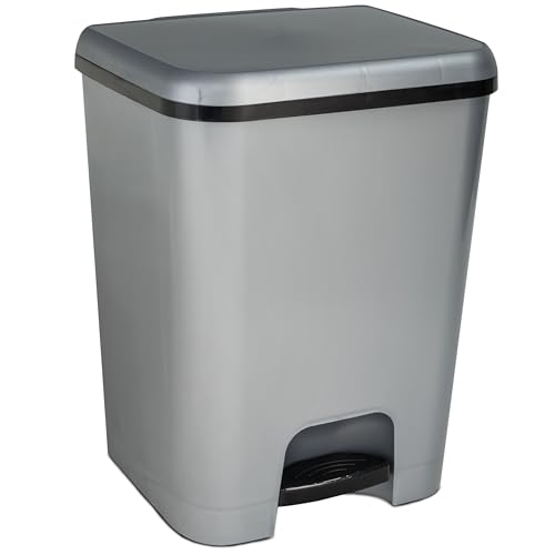 Hummelladen Mülleimer Treteimer 26 Liter eckig 34x30x45cm grau Kunststoff - Pedal zum Öffnen und Schliessen - Küche Pedaleimer Papierkorb Eimer Abfalleimer Abfallbehälter Mülltonne Müll Mistkübel Hummelladen Mülleimer Treteimer 26 Liter eckig 34x30x45cm grau Kunststoff - Pedal zum Öffnen und Schliessen - Küche Pedaleimer Papierkorb Eimer Abfalleimer Abfallbehälter Mülltonne Müll Mistkübel von Hummelladen