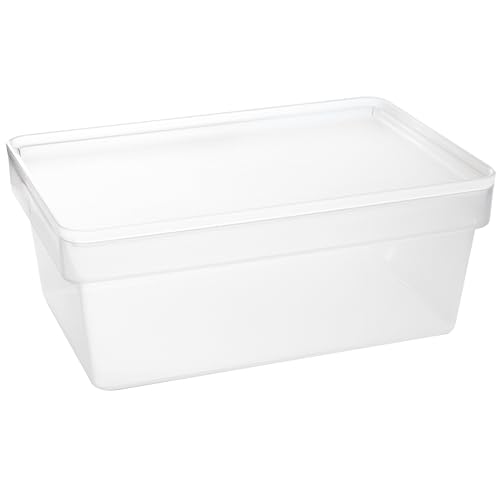 Ordnungsbox mit Deckel - stapelbar - milchig-transparent - Schuhbox - 14,5 cm hoch | 21,5x36x14,5 cm - 9 Liter - Ordnungskorb Schubladenorganizer Organizerbox Ordnungssystem Kunststoff Aufbewahrung Ordnungsbox mit Deckel - stapelbar - milchig-transparent - Schuhbox - 14,5 cm hoch | 21,5x36x14,5 cm - 9 Liter - Ordnungskorb Schubladenorganizer Organizerbox Ordnungssystem Kunststoff Aufbewahrung von Hummelladen