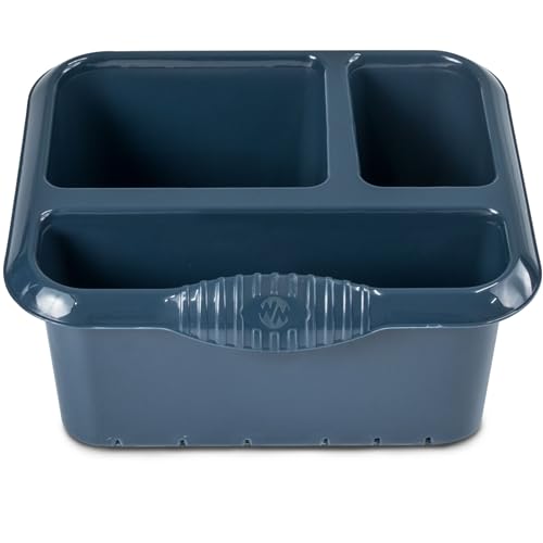 Spülbecken Organizer Navy Dunkelblau 25x22x15 cm Sink Caddy Spülmittelorganizer Besteckabtropfbehälter Schwammhalter Küchen Utensilien Organizer Küchenorganizer Spüle Mit Abflusslöcher Kunststoff von Hummelladen