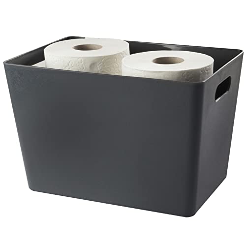Toilettenpapier Aufbewahrung Toilettenpapierhalter anthrazit - für 4 Rollen - Aufbewahrungsbox Bad - 20cm hoch von Hummelladen