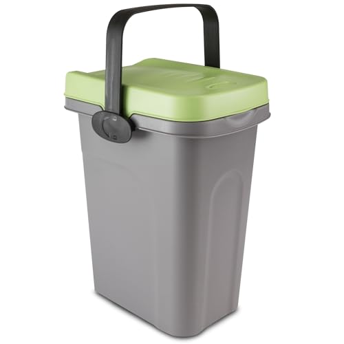 Windeleimer Geruchsdicht 7 Liter Grün, Biomülleimer Küche Verschließbar, Bio Mülleimer Klein, Komposteimer Küche, Kleiner Eimer mit Deckel, Abfalleimer Küche, Trash Bin, Biomüll von Hummelladen