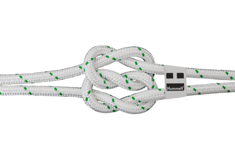 Hummelt® Schot Seil (Polyesterseil 8mm weiß mit Kennung, mit Kern / Seele versch. Längen (25m), und Farben weiß mit rot, grün, gelb, schwarz oder blau von Hummelt®