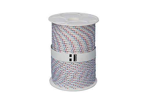 Hummelt® SilverLine-Rope Schot Seil Polyesterseil 6mm 100m weiß/blau/rot auf Rolle von Hummelt